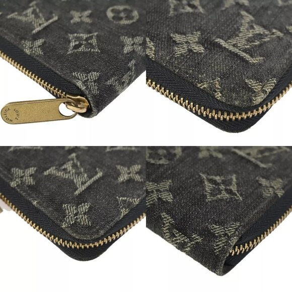 LOUIS VUITTON Zippy Round Long Wallet Monogram Denim Leather Blue - Picture 11 of 15